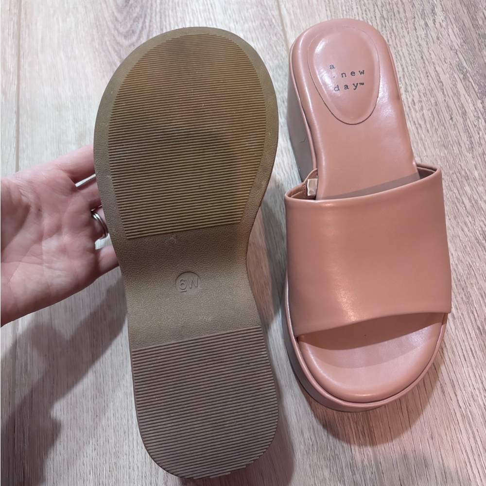 Platform Slide Sandals in Brown - Picture 2 of 3
